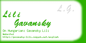lili gavansky business card